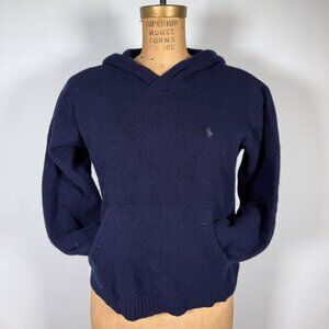 Rare Polo Ralph Lauren Navy Merino Wool Hoodie